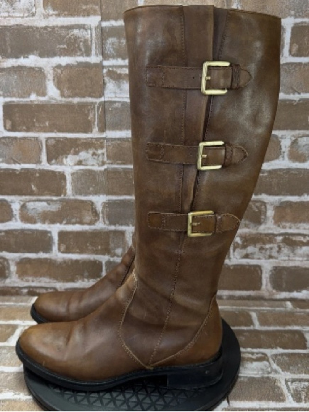 Brown genuine leather Ecco riding boots